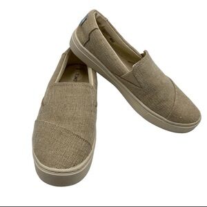 Toms Tan Canvas Slip-On Shoes